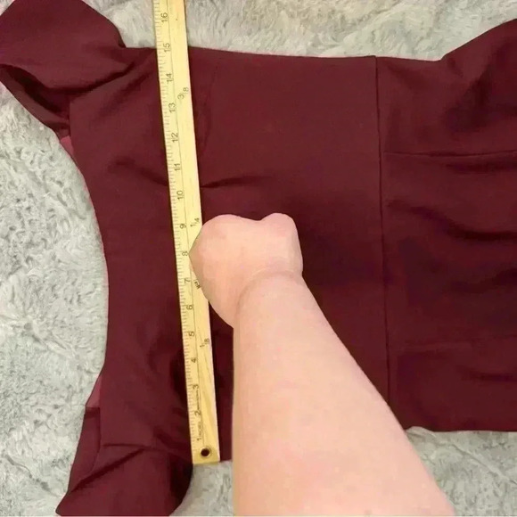 Amsale Eden Dress Size 6 In Ruby (Burgundy Red Shade) Bridesmaid BHLDN Maxi - Picture 10 of 13